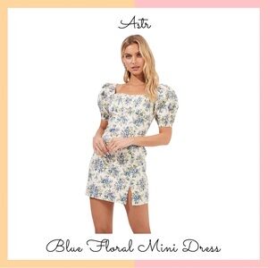 Astr Blue Floral Mini Dress